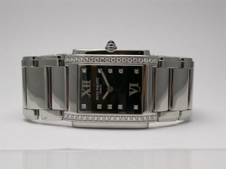 PATEK PHILLIPPE 4910/10A-001 BLACK DIAL 10 DIAMOND MARKERS QUARTZ WOMEN'S WATCH