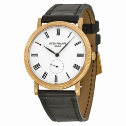 Patek Philippe Calatrava White Dial 18kt Rose Gold Mens Watch 5119R