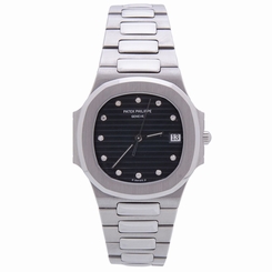 PATEK PHILLIPPE 3900 NAUTILUS BLACK DIAL STAINLESS STEEL QUARTZ WOMENS WATCH