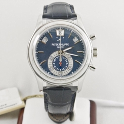 Patek Phillipe 40mm Annual Calendar Platinum Watch Blue Dial 5960P Box & Papers