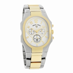 Philip Stein Signature Mens White Dial Chronograph Quartz Watch 23TG-NWG-3-SSTG
