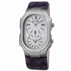 Philip Stein Women's 2-NCW-LAPR 'Signature' Purple Strap Dual Time Quartz Watch