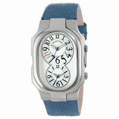 Philip Stein Women's 2-SIL-OBL "Signature" Stainless Steel Watch with Leather Ba