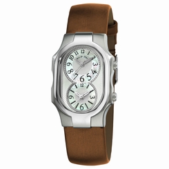 Philip Stein Women's 1-NFMOP-IBZ Signature Bronze Silk on Leather Strap Watch