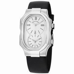PHILIP STEIN SIGNATURE LARGE MEN'S & WOMEN'S BLACK RUBBER QUARTZ WATCH 2-NCW-RB