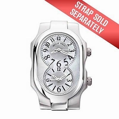 Fake AAA Philip Stein Signature Mother of Pearl Dual Time Stainless Steel Ladies Watch 1- Watch