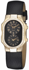 Philip Stein 18KT SOLID GOLD Diamond SMALL Dual Time watch 1dg-b-cb BRAND NEW!