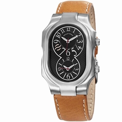 PHILIP STEIN WOMEN'S 32MM BROWN CALFSKIN STAINLESS STEEL CASE WATCH 2BKCSTC