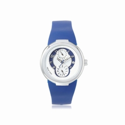Philip Stein Women's 31-AN-RN Blue/White and Blue Polished Stainless Steel Watch