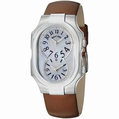 PHILIP STEIN WOMEN'S SIGNATURE BROWN SATIN BAND SWISS QUARTZ WATCH 2-NFMOP-IBZ