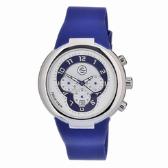 Philip Stein 32-AN-RN Mens Blue Dial Analog Quartz Watch with Silicone Strap