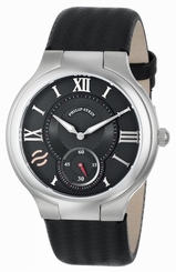 Philip Stein Men's 42-BK-BB Round Black Dial Ballistic Black Strap Watch New