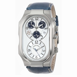 Philip Stein Men's 3-CRSILBL-CSTN Signature Silver and Navy Chronograph Dial Cal