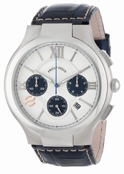 Philip Stein Men's 45-CRSILBL-ASN Round Silver and Navy Chronograph Dial ... New