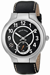 Philip Stein Men's 42-SB-CSTB Round Analog Display Japanese Quartz Black ... New
