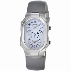  Philip Stein Signature Large Women's Satin Sapphire Glass Watch 2-NFMOP-IPL