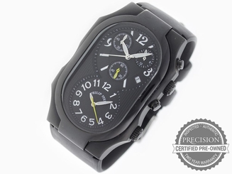 PHILIP STEIN SIGNATURE MEN'S CHRONOGRAPH QUARTZ DUAL TIME BLACK DIAL 3B-NBY-RB