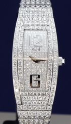 Piaget Limelight Tonneau Quartz 18K White Gold & Diamond Watch FULLY SERVICED