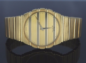 $25,000 Mens Piaget Polo 18K Solid Yellow Gold 34mm Quartz 7'' Wrist Watch 127g