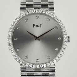 Piaget 9066N G2 Mecanique, Mens, 18K White Gold, Diamond Bezel and Dial
