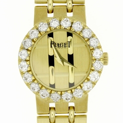 Ladies Piaget 18k Diamond Gold Watch Polo Rail 8286 K 51 Quartz Watch