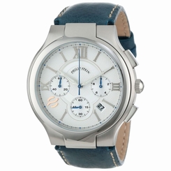 Philip Stein 45-CRSIL-CSTN Mens Silver Dial Analog Quartz Watch
