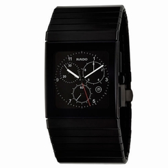 NEW Rado R21715162 Ceramica Men's Black Ceramic Chronograph Watch