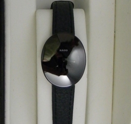 Ladies RADO ESENZA Black Dial St Steel Swiss Quartz Watch +Time Setter In Box