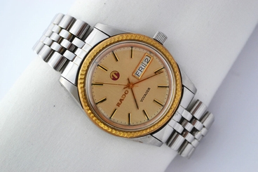 Vintage Rado Voyager Day Date Stainless Steel Automatic Mens Watch 694