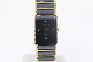 Ladies Rado Integral Jubile�� R20338732 Black & Gold Diamond Accented Watch