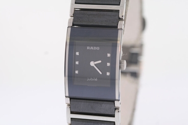Ladies Rado Integral Jubile�� R20786752 Black & Silver Diamond Marker Watch