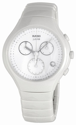  Rado True R27832702 Men's White Ceramic Jubile Chronograph Watch - New in Box