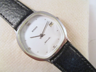 100% AUTH VINTAGE RADO DATE AUTOMATIC SLIM MODEL SWISS MADE UNISEX'S WRIST WATCH
