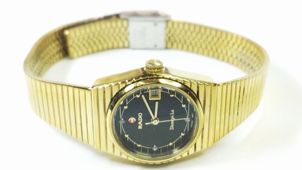 Vintage Rado Shangri-La Swiss Automatic Gold Plated Petite LDS Watch 561-4016-2