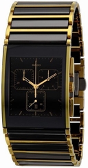 NWOT Men's Rado Intergral Chronograph R20851162 Black & Gold Ceramic Watch