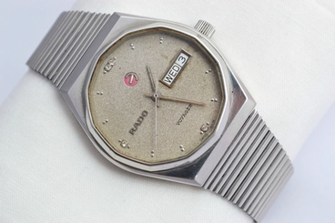 Vintage Rado Voyager Day/Date Automatic Men's Watch, Silver Dial 38