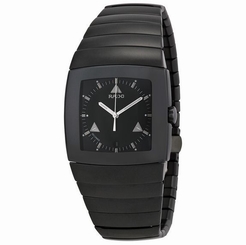 NWT Men's Rado Sintra R13765152 Black Ceramic Swiss Quartz Watch with Date