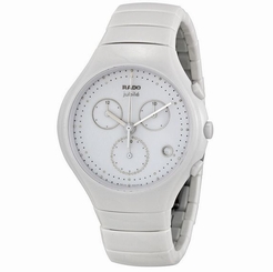 NWT Ladies Rado True R27832702 White Ceramic Chronograph Swiss Quartz Watch