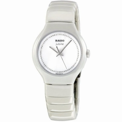 NWOT Ladies Rado True White Jubile�� R27696732 Diamond Accented Ceramic Watch