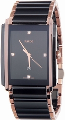 Rado Integral Jubile Two-tone Black Ceramic and Rose Gold Mens Watch - R20207712