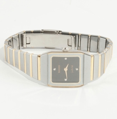 Ladies 18k Yellow Gold & Tungsten "Rado" Jubile Anatom Wrist Watch W/ Diamonds