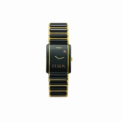 Rado Integral DiaStar Gold Tone and Black Ceramic Swiss Quartz Watch R20457152