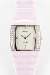 RADO Pink Ceramic Mother of Pearl Diamond Accent Sintra Jubile Watch EVJW