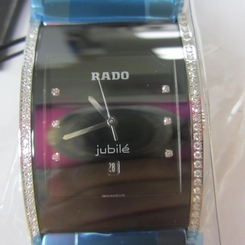 RADO INTEGRAL JUBILE MEN'S HITEK BLACK CERAMIC DIAMOND DATE ORIGINAL R20757752