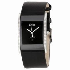 Rado R20758155 Integral Jubile Midsize Black Leather with Diamonds Unisex Watch