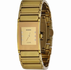 NWOT Ladies Rado Integral Jubile�� R20792732 Gold Tone Diamond Accented Watch