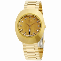 Rado Gold Dial Diamond Accented Stainless Steel Ladies Watch R12304303