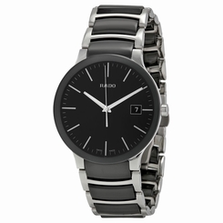Rado Centrix Black Dial Stainless Steel and Black Ceramic Mens Watch R30934162