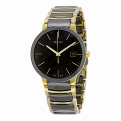 Rado Centrix Black Dial Gold PVD Black CEramic Mens Watch R30929152