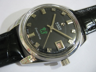 Classic RADO GREEN HORSE Date Men's Watch 70's Nice Condition